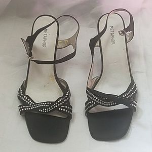 METAPHOR "Kristin" Dressy Black Sandals